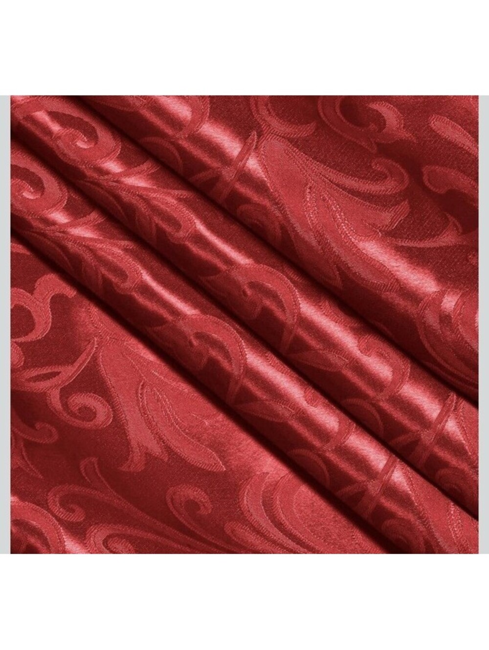 VACVELT Red Jacquard Satin Fabric by The Yard, 60" Wide, 5 Yards | Shiny